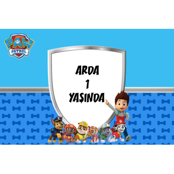 Paw Patrol Mavi Temalı Doğum Günü Afiş