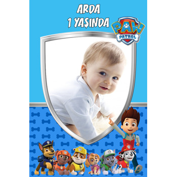 Paw Patrol Mavi Temalı Doğum Günü Magnet
