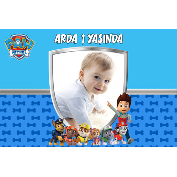 Paw Patrol Mavi Temalı Doğum Günü Magnet