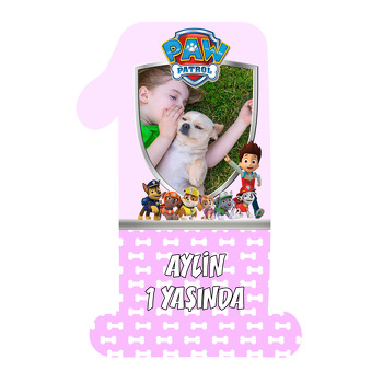 Paw Patrol Pembe Temalı Doğum Günü Magnet