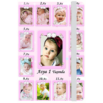 Pembe 12 Aylı Bebek Gelişim Kişiye Anı Özel Defter