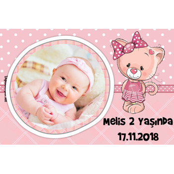Pembe Ayı Temalı Doğum Günü Magnet