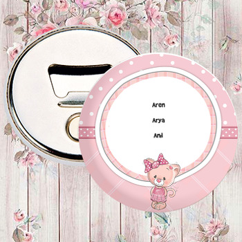 Pembe Ayı Temalı Magnet Açacak