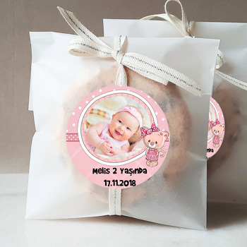 Pembe Ayı Temalı Resimli Sticker