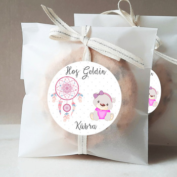 Pembe Ayıcık ve Rüya Kapanı Temalı Hoşgeldin Bebek Sticker