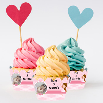 Pembe Balerin Temalı Cupcake Sargısı