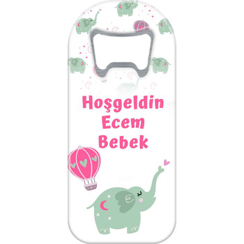 Pembe Balonlu Fil Temalı Uzun Magnet Açacak