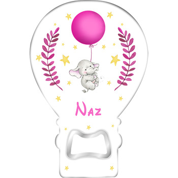 Pembe Balonlu Uçan Fil Temalı Balon Magnet Açacak