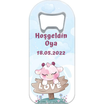 Pembe Bebek İnek Temalı Uzun Magnet Açacak