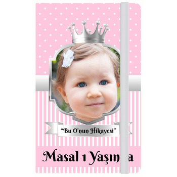 Pembe Beyaz Puantiye ile Gümüş Çerçeve Temalı Doğum Günü Anı Defteri