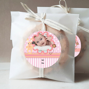 Pembe Çerçeve Temalı Hoşgeldin Bebek Sticker