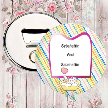 Pembe Çerçeveli Diş Temalı Magnet Açacak