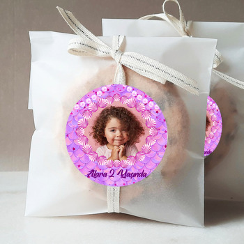Pembe Deniz Kabuğu Temalı Resimli Sticker