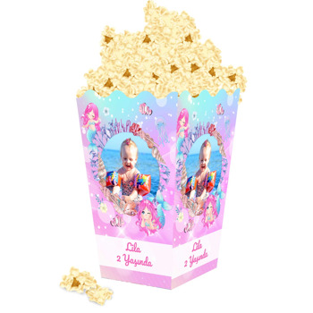 Pembe Denizkızı Temalı Popcorn Kutusu