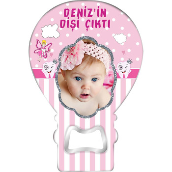 Pembe Diş Buğdayı Temalı Balon Magnet Açacak