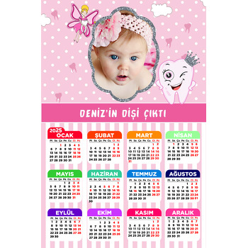 Pembe Diş Buğdayı Temalı Takvim Magnet