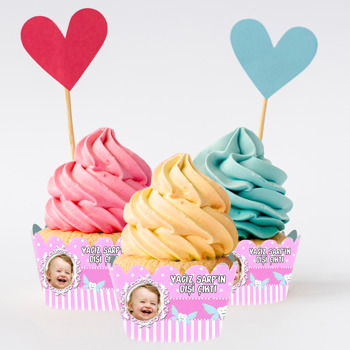 Pembe Diş Temalı Cupcake Sargısı