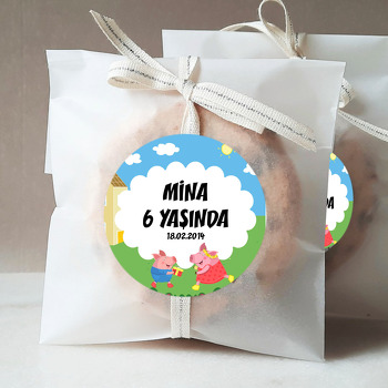 Pembe Domuzcuk Temalı Parti Sticker