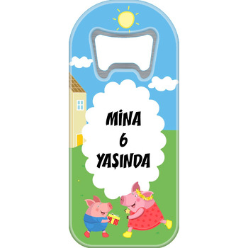 Pembe Domuzcuk Temalı Uzun Magnet Açacak