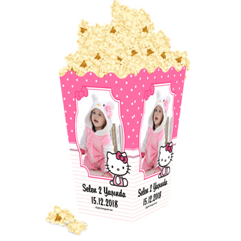 Pembe Dore Hello Kity Temalı Popcorn Kutusu