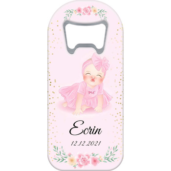 Pembe Elbiseli Bebek Temalı Uzun Magnet Açacak