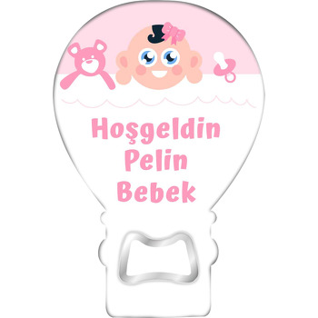 Pembe Emzikli Bebek Temalı Balon Magnet Açacak