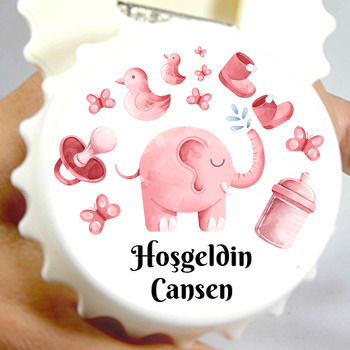 Pembe Fil Temalı Magnet Açacak