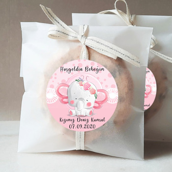 Pembe Fil Temalı Sticker