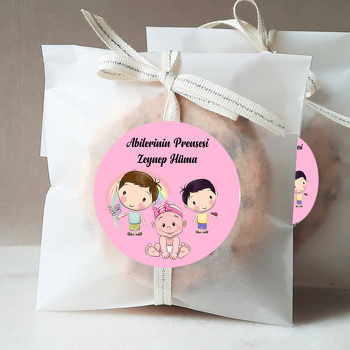 Pembe Fonda Abi ve Kardeş Temalı Sticker