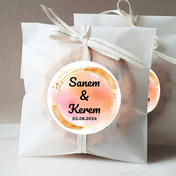 Pembe Fonta Gold Fırça Efekt Temalı Sticker