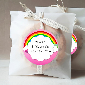 Pembe Gökkuşağı  Temalı Sticker