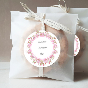 Pembe Güllerden Çerçeve Temalı Söz Nişan Nikah Sticker