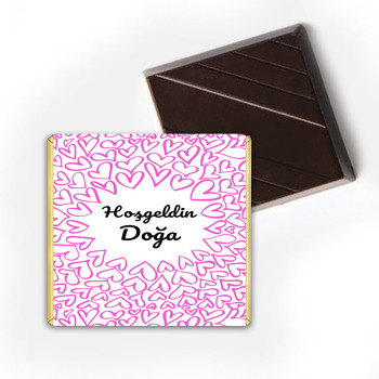 Pembe Kalp Desen Temalı Çikolata Sargısı