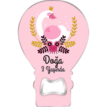 Pembe Kanatlı Kuğu Temalı Balon Magnet Açacak