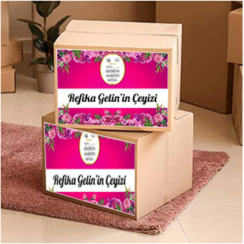 Pembe Karamfiller ile Nazar Duası Temalı Sticker