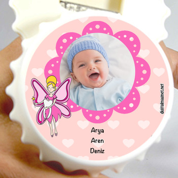 Pembe Kelebek Temalı Kız Bebek Diş sticker