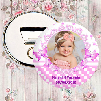 Pembe Kelebekler Temalı Magnet Açacak