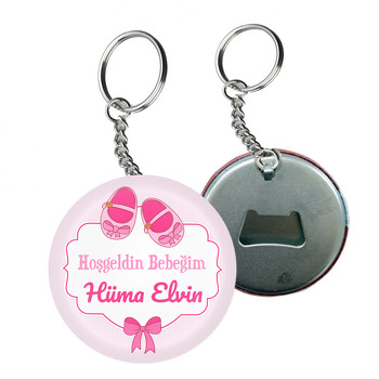 Pembe Kurdeleli Bebek Ayakkabı Temalı Arkası Açacak Anahtarlık