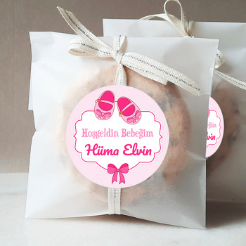 Pembe Kurdeleli Bebek Ayakkabı Temalı Sticker