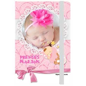 Pembe Kuşaklı Hoşgeldin Bebek Kişiye Anı Özel Defter