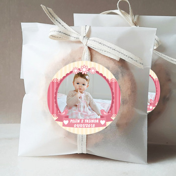 Pembe Kuşlar Ve Çiçekler Temalı Resimli Sticker