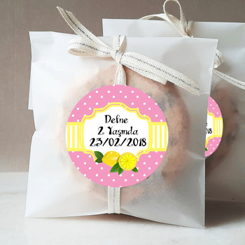 Pembe Limon Temalı Sticker