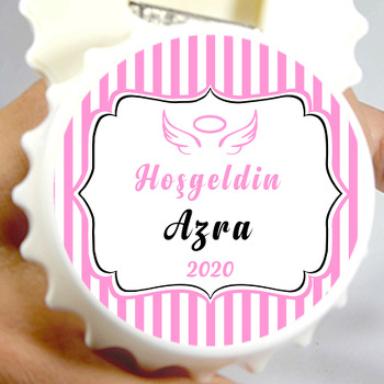 Pembe Melek Kanadı Temalı Kapak Şekilli Magnet Açacak