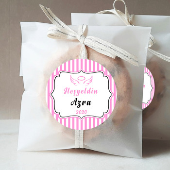 Pembe Melek Kanadı Temalı Parti Sticker