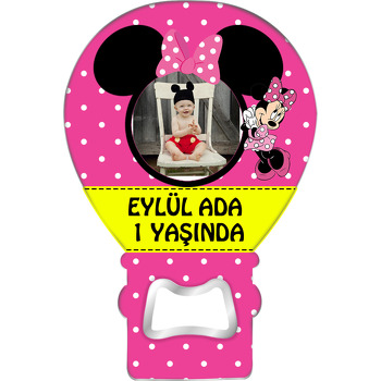 Pembe Mickey Temalı Balon Magnet Açacak