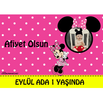 Pembe Minnie Mouse Temalı Doğum Günü Amerikan Servis