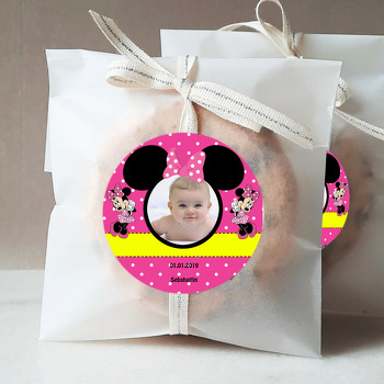 Pembe Minnie Mouse Temalı Resimli Sticker