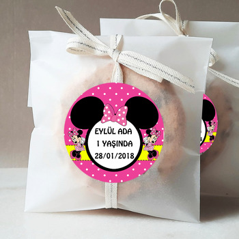 Pembe Minnie MouseTemalı Sticker