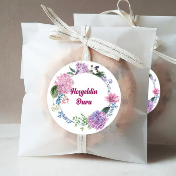 Pembe Ortancalar Temalı Parti Süs Sticker