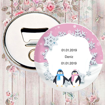 Pembe Penguen Temalı Magnet Açacak